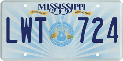 MS license plate LWT724