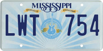 MS license plate LWT754