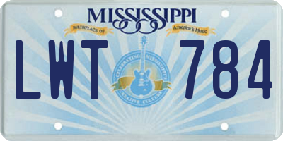 MS license plate LWT784
