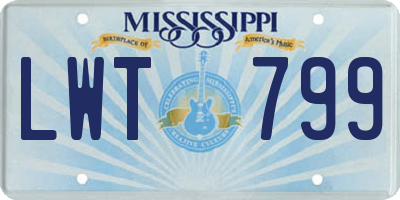 MS license plate LWT799