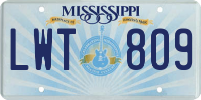 MS license plate LWT809
