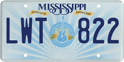MS license plate LWT822