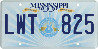 MS license plate LWT825