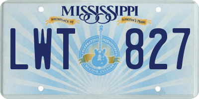 MS license plate LWT827