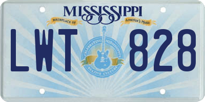 MS license plate LWT828