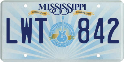 MS license plate LWT842