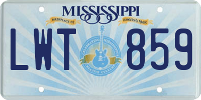 MS license plate LWT859