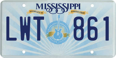 MS license plate LWT861