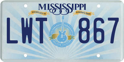 MS license plate LWT867