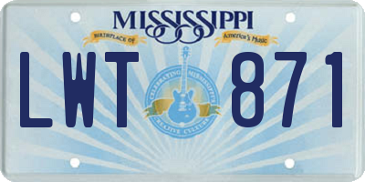 MS license plate LWT871
