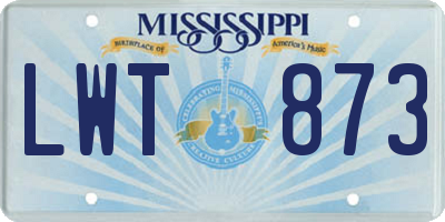 MS license plate LWT873