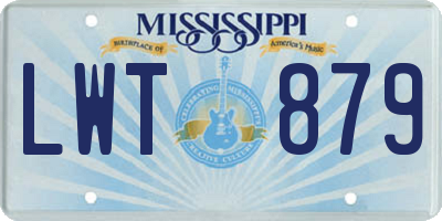 MS license plate LWT879