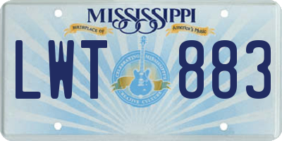 MS license plate LWT883