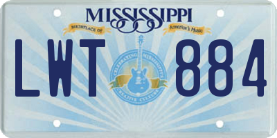 MS license plate LWT884