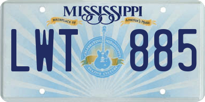 MS license plate LWT885