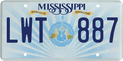 MS license plate LWT887