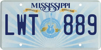 MS license plate LWT889