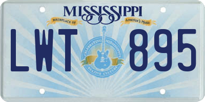 MS license plate LWT895