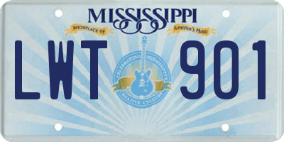 MS license plate LWT901