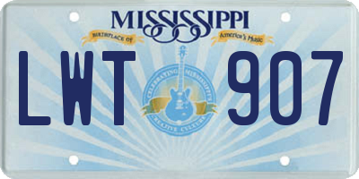 MS license plate LWT907