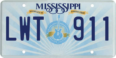 MS license plate LWT911