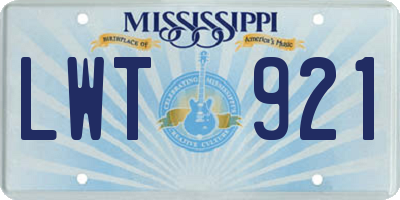 MS license plate LWT921