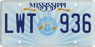 MS license plate LWT936