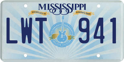MS license plate LWT941