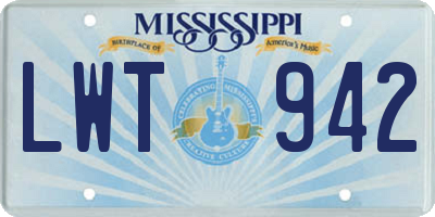 MS license plate LWT942