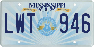 MS license plate LWT946