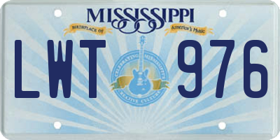 MS license plate LWT976