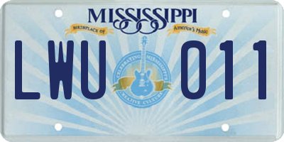 MS license plate LWU011