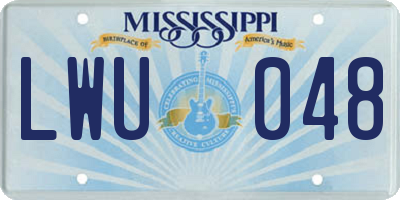 MS license plate LWU048
