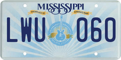 MS license plate LWU060