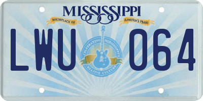 MS license plate LWU064