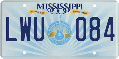 MS license plate LWU084