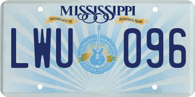 MS license plate LWU096
