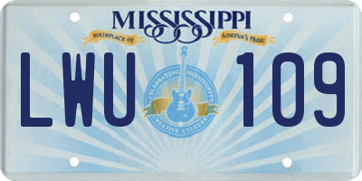 MS license plate LWU109