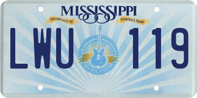 MS license plate LWU119