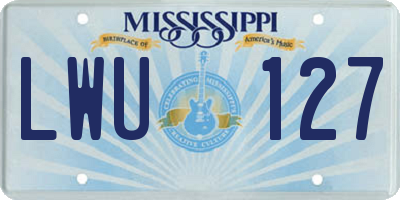 MS license plate LWU127