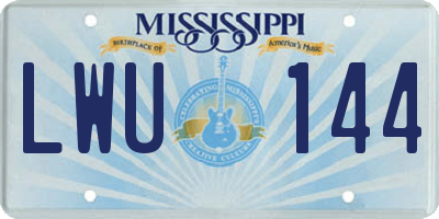 MS license plate LWU144
