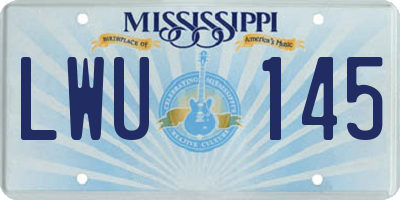 MS license plate LWU145