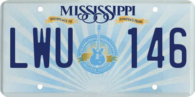 MS license plate LWU146