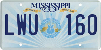 MS license plate LWU160