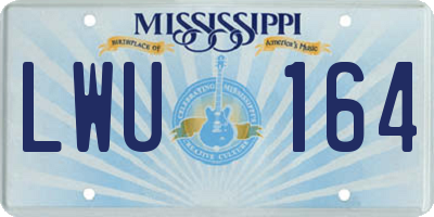 MS license plate LWU164