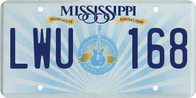 MS license plate LWU168