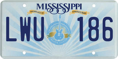 MS license plate LWU186