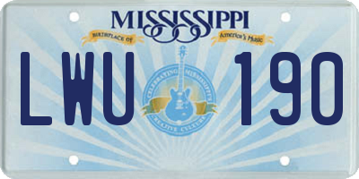 MS license plate LWU190