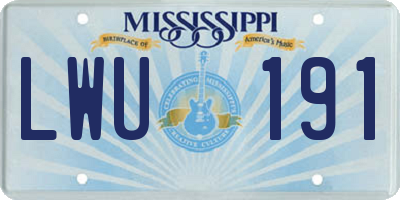 MS license plate LWU191
