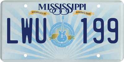 MS license plate LWU199